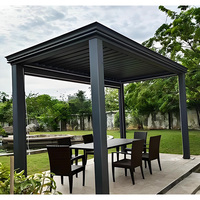 Pérgola de Techo con Persianas Motorizadas de Aluminio, Gazebo Impermeable para Exteriores para Villas Modernas, Personalizable y de Fácil Instalación