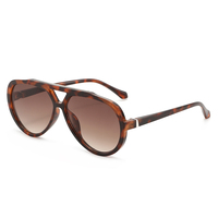 NWO T1815 Lunettes de soleil surdimensionnées à double pont et branches étroites, style rétro classique, tendance et originales, pour le voyage, nouveau style, vente en gros