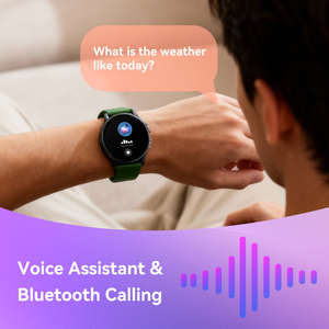 Reloj Inteligente AMOLED Redondo, Resistente al Agua 1ATM, Monitor de Actividad Física con Frecuencia Cardíaca, Seguimiento del Sueño, Asistente de Voz con IA y Respuesta <span class=keywords><strong>a</strong></span> Llamadas - Product Image 3