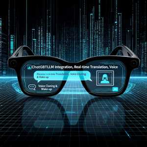 Occhiali Smart AI con Assistente Vocale, Traduzione in Tempo Reale, Trascrizione, Bluetooth 5.4, Tecnologia Indossabile - Product Image 5