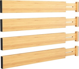 Séparateurs Extensibles en Bambou pour Tiroirs de Cuisine, Commodes et Rangement Domestique/Bureau – Diviseurs de Tiroirs Ajustables - Product Image 2