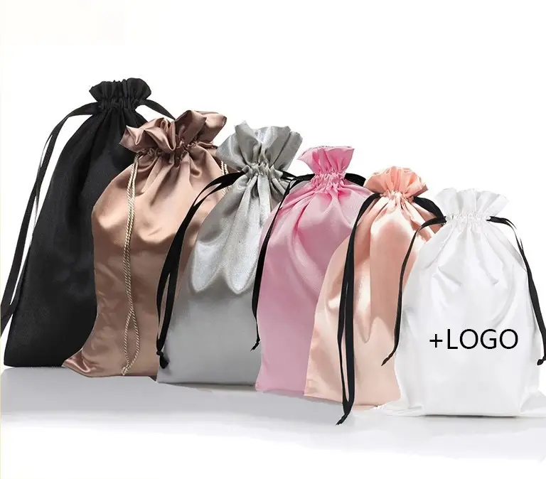 Bolsa para armazenamento de joias, organizador de joias para casamento, organizador de doces, seda personalizada, cordão, bolsa para promoção