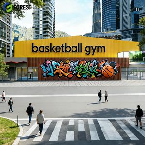 Structure en acier sécurisée pour gymnase de basketball, service de gestion de projet d'arène métallique préfabriquée - Product Image 1
