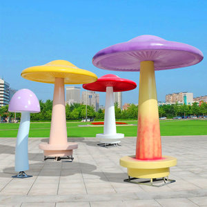 Escultura de Paisaje de Hongo de Dibujos Animados de FRP Personalizada de Fábrica, Estatua Gigante de Hongo Hada, Refugio para Niños, Decoración para Jardín Exterior - Product Image 4