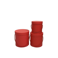 Ember buket bunga warna Solid Solid, ember buket bulat dengan tampilan bunga Foil tiga buah kotak Folder