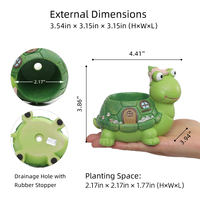 Mini maison de tortue en résine, style conte de fées, faite à la main, pour décoration de bureau, de jardin ou comme pot à succulentes, cadeau de déménagement