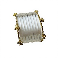 Bracelets Joncs Tendance en Verre Plaqué Argent pour Femme – Ensemble Élégant Empilable, Écologique et au Design Unique pour Mariage