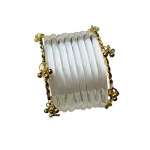 Trendy Customized <b>Silver</b> Plated Jelly Glass <b>Bangles</b> <b>Bracelets</b> Women's Fashion Set Stylish Stackable Eco-Friendly Unique Design - Product Image 3