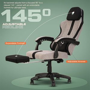 Silla Gamer de Alta Gama 2026, Estilo <span class=keywords><strong>Gaming</strong></span> con Respaldo Alto, Cojín Grueso de <span class=keywords><strong>Tela</strong></span> y Reposapiés para Adolescentes - Product Image 4