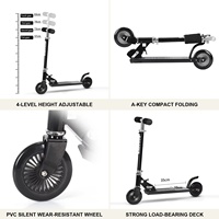 Trottinette pliable à 3 roues pour enfants, avec LED et plateau extra large en PU, pour l'extérieur, jouet pour garçons, filles et tout-petits, cadeau