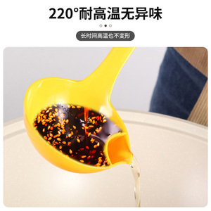 Cuchara separadora de aceite con mango largo, escurridor de aceite de cocina, color sólido, apto para lavavajillas, para separar el aceite de la sopa y el caldo. - Product Image 3