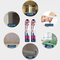 GORVIA ITEM-R 750ml Mousse d'étanchéité PU expansive en polyuréthane pour l'isolation des portes, fenêtres et toitures, utilisation résistante aux intempéries