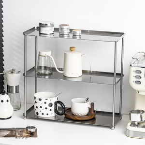 Stainless Steel Multi Tiered Cup Storage Rack Countertop 3 Layers Waterproof Coffee <b>Tea</b> Organizer - Product Image 2