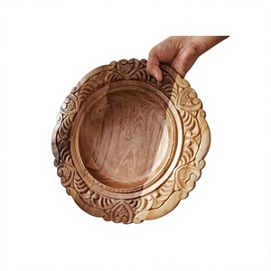 Plato de presentación de madera de calidad exclusiva, forma redonda, tamaño personalizado, directamente del fabricante en India - Product Image 1