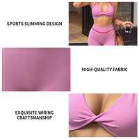 Ensemble de sport et fitness personnalisé en gros, dos croisé, 90 % nylon + 10 % élasthanne, ajustement moulant, durable, pour la course et le cyclisme