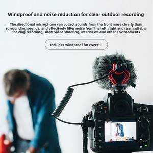 Microphone filaire de style pistolet à fixation supérieure pour appareils photo A7M3/A7M4/A7C2, avec suppression active du bruit pour l'enregistrement vidéo et la diffusion en direct - Product Image 3