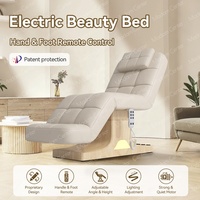 Table de massage électrique Madamcenter, lit de beauté, 3/4 moteurs, pédale pliable, inclinable, cuir synthétique durable, moderne, ergonomique