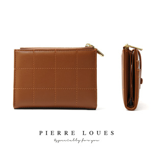 กระเป๋าสตางค์ผู้หญิง Pierre Loues สีน้ำตาล ช่องใส่บัตรหลายช่อง กระเป๋าใส่เหรียญแบบมีซิป ใช้ได้ทุกวัน - Product Image 4