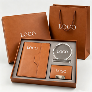 Custom Logo Luxury 3 in 1 Leather Business <b>Gift</b> <b>Set</b> with Embossed 10th Anniversary Design for Business Celebration - Product Image 1