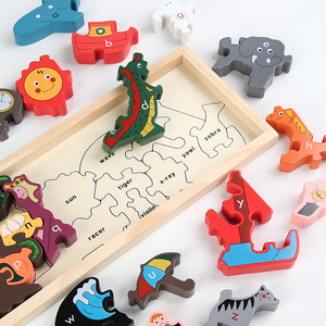 Jouets en bois populaires : puzzles de formes à emboîter, blocs à empiler, puzzles <span class=keywords><strong>3D</strong></span> en bois pour enfants - Product Image 2