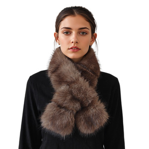 Nouveau <span class=keywords><strong>Snood</strong></span> Carré <span class=keywords><strong>en</strong></span> <span class=keywords><strong>Fausse</strong></span> <span class=keywords><strong>Fourrure</strong></span> de Renard, Multifonctionnel et Décontracté, Écharpe Croisée Double Face Épaisse et Chaude pour Femme, 90 cm - Product Image 6