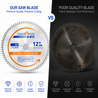 Lame de scie circulaire TCT 60T de 12 pouces (305*30mm) avec tranchant de 3,2mm en carbure pour la découpe du bois massif et du contreplaqué