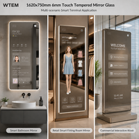 Verre miroir pour écran tactile WTEM, épaisseur de 3 à 10 mm, verre miroir pour écran tactile, durable et étanche
