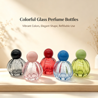 Flacons de parfum en verre colorés en forme de citrouille de 50 ml, flacons vaporisateurs de parfum vides rechargeables avec bouchon rond