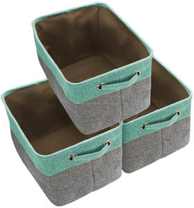 Maison Décoratif Panier <span class=keywords><strong>Rectangulaire</strong></span> Tissu Bacs De Rangement Organisateur Panier avec Poignées - Product Image 2
