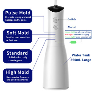 Hydropulseur Dentaire Portable Sans Fil 360ML IPX7 pour Nettoyage des Dents, Protection Complète, Vente en Gros OEM ODM - Product Image 4