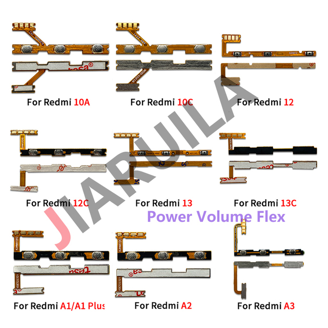 Mobile Phone Power Button Flex Cable for Xiaomi Redmi Note 12 13 Pro Mi 12T 13 Lite 13T Pro 13 13C 12 12C 10A 10C A1 A2 A3 4 5G