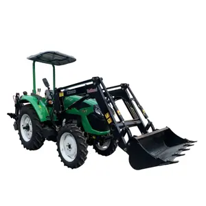 New 4wd 4x4 Cheap Price Import Canopy Dual Stage Clutch 75hp Farming Tractors With Front End Loader and Backhoe for Sale