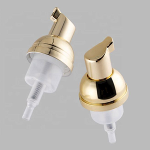 Gold Finish Lotion Pump Dispenser with for Nozzle for Personal Care Use Round Shape PET Material Foam Pump - Product Image 3