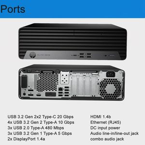 Ordinateur de bureau professionnel <span class=keywords><strong>HP</strong></span> <span class=keywords><strong>Elitedesk</strong></span> <span class=keywords><strong>SFF</strong></span> <span class=keywords><strong>800</strong></span> G9, i7-14700, 8 Go, 256 Go, WiFi 6, 180 W Enterprise, Ethernet, HDMI, USB-C, Windows 11 Pro - Product Image 5