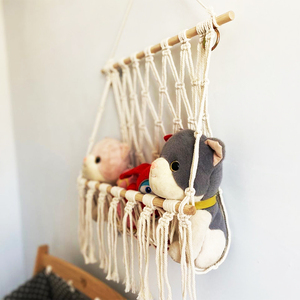 Hamac suspendu moderne en macramé tricoté pour jouets, idéal pour la décoration <span class=keywords><strong>de</strong></span> salon et <span class=keywords><strong>de</strong></span> <span class=keywords><strong>salle</strong></span> <span class=keywords><strong>de</strong></span> <span class=keywords><strong>bain</strong></span>, <span class=keywords><strong>rangement</strong></span> pour animaux en peluche - Grande Vente - Product Image 4