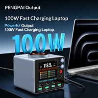 Chargeur de bureau GaN 140W, station de charge rapide multi-ports, charge sans fil magnétique, affichage numérique pour téléphone et tablette