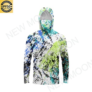 Wholesale Custom Men's Fishing Clothes Sublimated Breathable Upf 50+ Face Proof Fishing Hoodie - Product Image 4