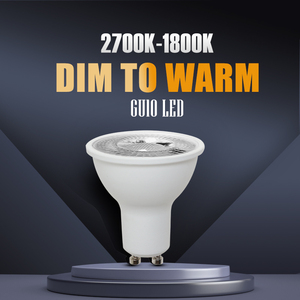 หลอดไฟ LED GU10 ปรับความสว่างได้ แสงวอร์มไวท์ 2700K-1800K ไฟสปอตไลท์หรี่แสงได้ สำหรับใช้ภายในอาคาร ประหยัดพลังงาน AC120V GU10 - Product Image 1