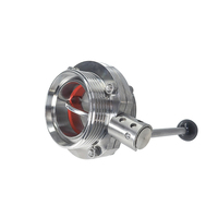 Válvula de Mariposa Roscada Macho Wensen SS304 316L con Junta de Silicona para Regulación de Tuberías Industriales DIN/SMS