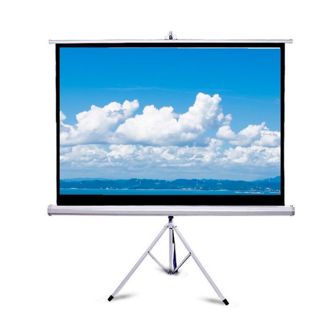 High Quality 80Inch 4k Full HD Floor Stand Outdoor Portable Camping Tripod Projector Screen for Classroom Meeting Room
