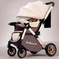 Poussette Bébé Tout-Terrain Pliable Légère, Position Assise et Allongée, 0-3 Ans, Bidirectionnelle, Capacité de Charge 100kg