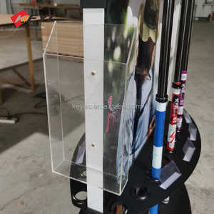 Estante de exhibición de caña de pescar de madera y metal personalizado con impresión gráfica para tiendas de aparejos de pesca - Product Image 5