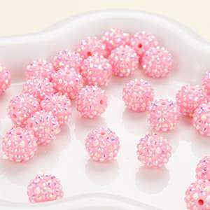 Wholesale Price 14mm Chunky <b>Beads</b> Pen Resin Rhinestone Ball <b>Beads</b> Bubblegum <b>Acrylic</b> Crystal Gumball <b>Beads</b> for Jewelry Making - Product Image 2