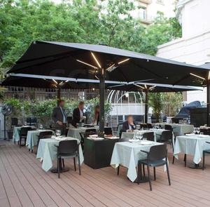 Sombrilla multifuncional de aleación de aluminio para exteriores, accesorio para <span class=keywords><strong>Patio</strong></span> comercial, resistente, con Led, para acampar con Red - Product Image 4