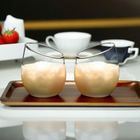 Nouveau design unique 350ML jante inclinée sans pied fond épaissi verre thé boire bière tasse verres à whisky à la mode
