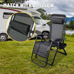 Sedia <span class=keywords><strong>da</strong></span> Campeggio Doppia Reclinabile <span class=keywords><strong>da</strong></span> Esterno, <span class=keywords><strong>Sdraio</strong></span> a Gravità Zero con Rete Traspirante e Cuscino - Product Image 4