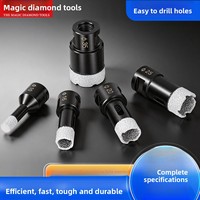 Foret élargisseur de trous brasé Magic Drill M14, revêtement oxyde noir, 60 mm, pour perçage et ébavurage de carrelage et marbre, perçage haute précision