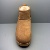 Sepatu Bot Salju Wanita Musim Gugur/Dingin Anti Air Bahan Suede Sapi, Bernapas, Isolasi Termal, Lapisan Bulu Imitasi Lembut, Sol EVA