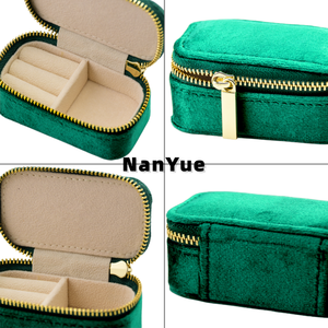 Neue Mini Luxus Reißverschluss-Schmuckbox mit Eigenem Logo Tragbare Schmuckaufbewahrungsbox Schmuck-Geschenkbox für Halsketten Ringe Ohrringe - Product Image 2