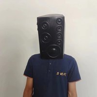 Funny TV Man Costume Haut-parleurs Cosplay Masque Casque Latex pour Halloween Party Audio Sound Headgear
